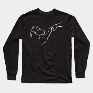 Dog Lover art Funny Dog And People Punch Hand Long Sleeve T-Shirt